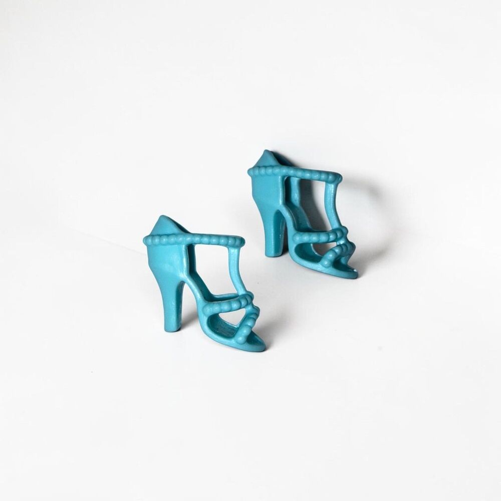 Turquoise Blue Barbie Studded Stiletto High Heels Pumps
